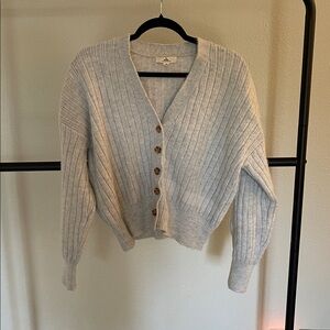 Nordstrom - Rip Curl Light Gray Ribbed Cardigan with Buttons